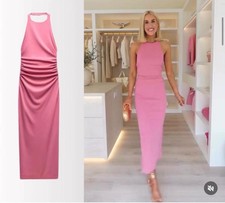 ZARA NEW WOMAN SS24 PINK OPEN-BACK MIDI DRESS REF:3152/343 SALE