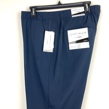 Perry Ellis Mens Slim Fit Drawstring Dress Pants Navy Blue TechWorks XL E04399