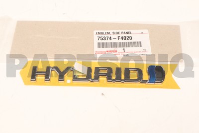 75374F4020 Genuine Toyota EMBLEM SIDE PANEL 75374-F4020 | eBay