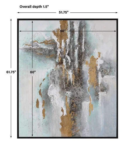 Uttermost 41462 Mountain Mist 52" x 62" Framed Abstract Painting - Black - Picture 2 of 7