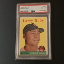 Topps 1958 Larry Doby #424 Cleveland Indians MLB Base Set PSA 4 Baseball Card