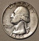 *HIGH GRADE* 1955-D Washington Quarter 90% Silver Denver *ALBUM TONING*