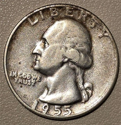 *HIGH GRADE* 1955-D Washington Quarter 90% Silver Denver *ALBUM TONING*