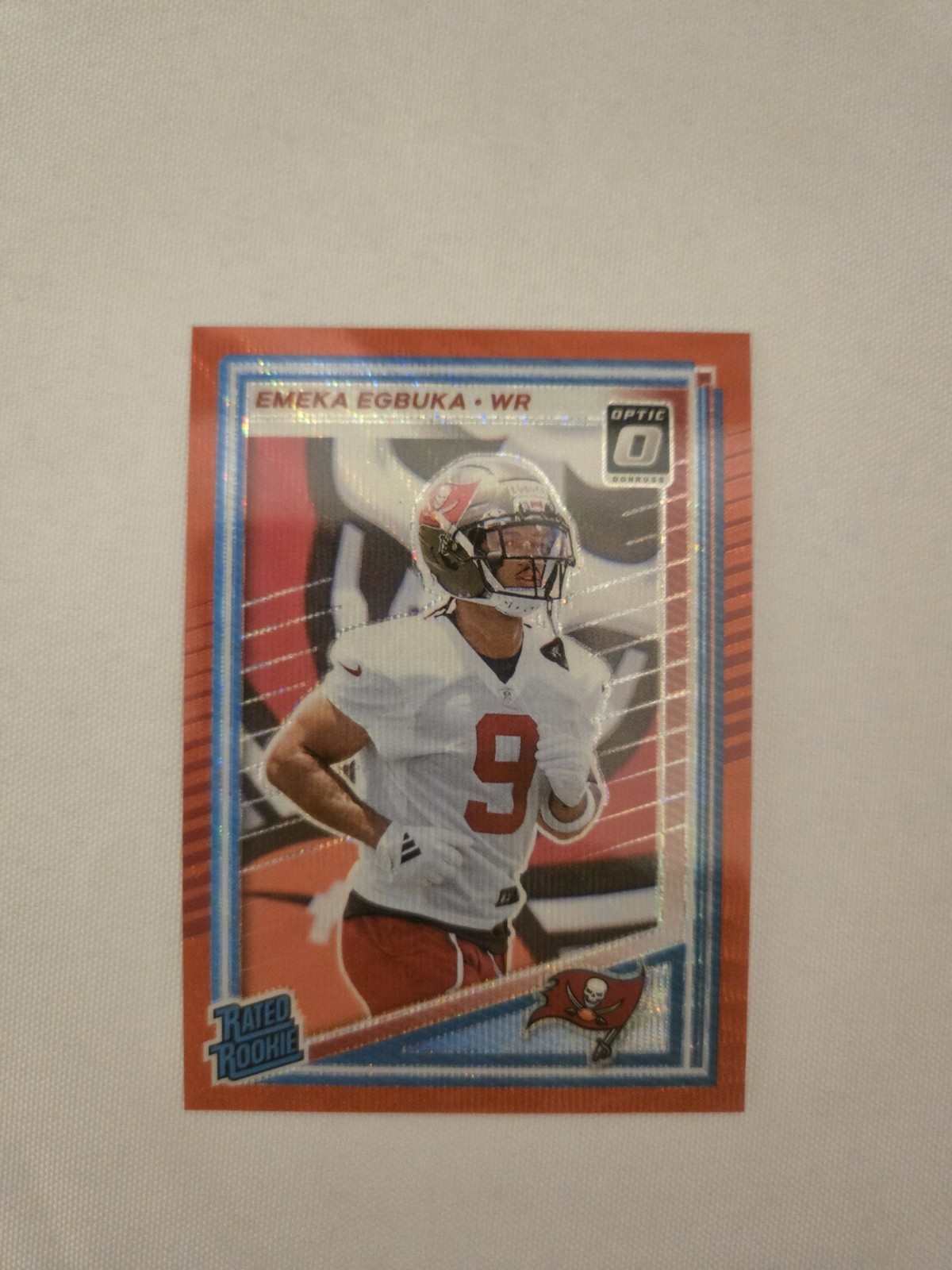 2025 Panini Donruss - Rated Rookie Emeka Egbuka #375 Optic Preview Red Wave