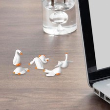 6Pcs Mini Desk Goose Figurines Goose Statue for Farm Dollhouses Cake Toppers