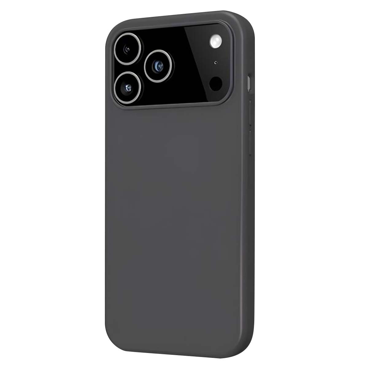 Coque en silicone pour iPhone 17 Pro Max de couleur noir intense protégeant le mobile