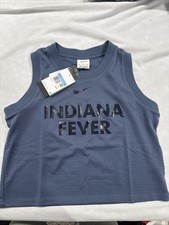 Nike WNBA Indiana Fever Women’s Crop Mesh Tank Top Size Medium Blue Basketball