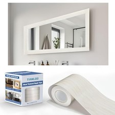 27 FT Wood Grain Wallpaper Border, Removable 3.15 Inch x 27 Ft White Oak