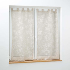 , Coppia Di Tende Con Passanti (2 X 60 X 160 Cm) Karla, Tortora, Tulle Operato A