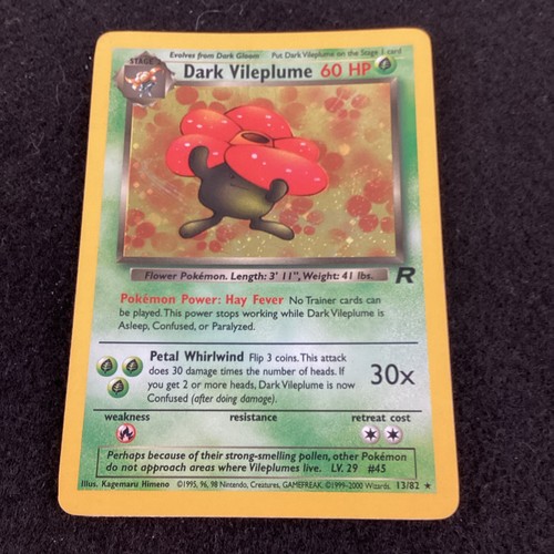 Dark Vileplume 13/82 Team Rocket Pokemon TCG Holo Rare Vintage 2000 Excellent