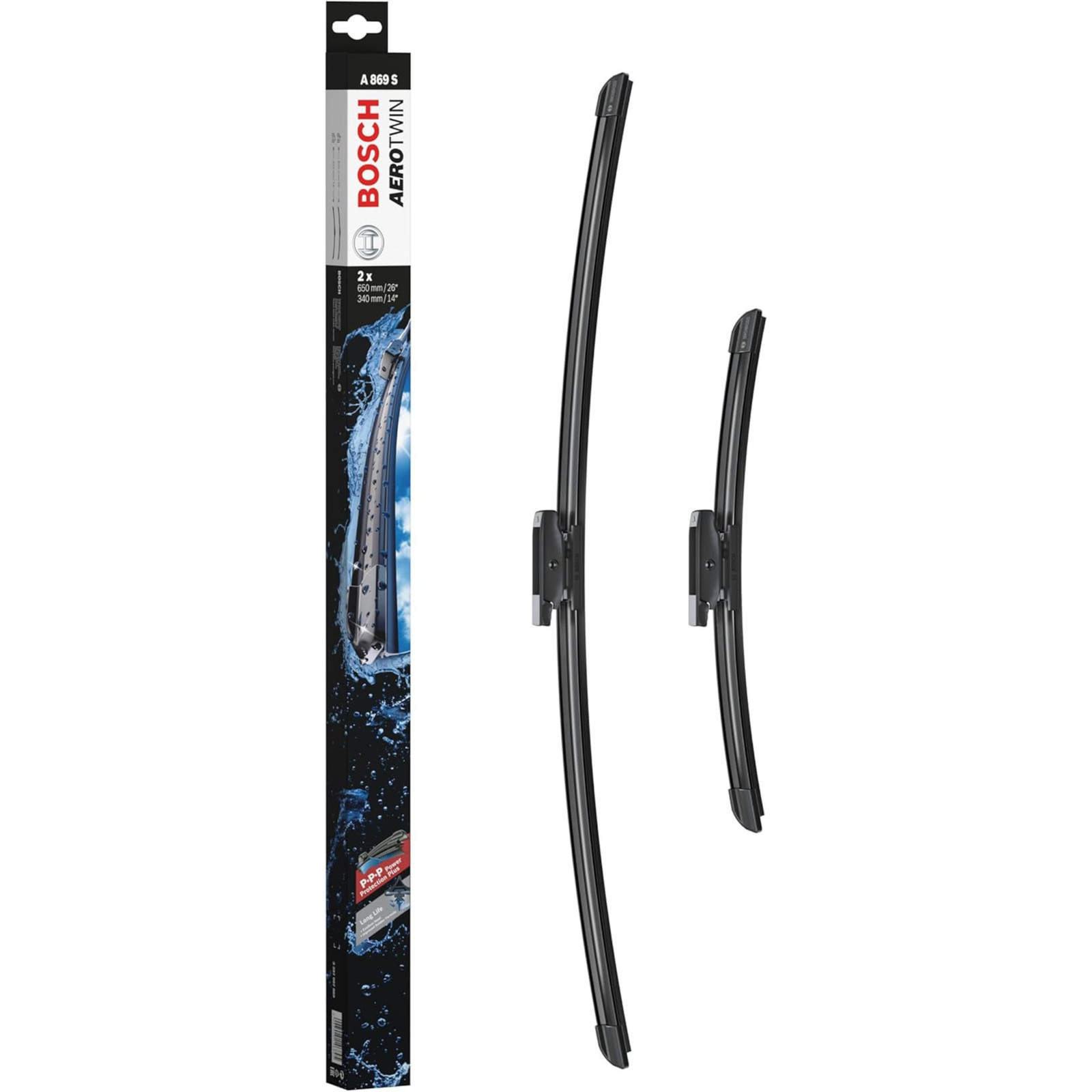 Bosch Aerotwin Flat Wiper Blade Set 26"" 650mm & 13"" 340mm A869S 3397007869 x2