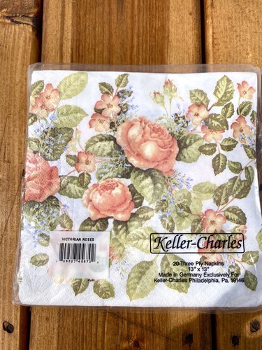 Keller-Charles Victorian Roses Paper Napkins 20 Ct. 13”x13” - Picture 3 of 4