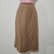 Vintage - Savannah - Skirt Wool Pencil Plus Size - Size 14 - Tan - 100 Wool