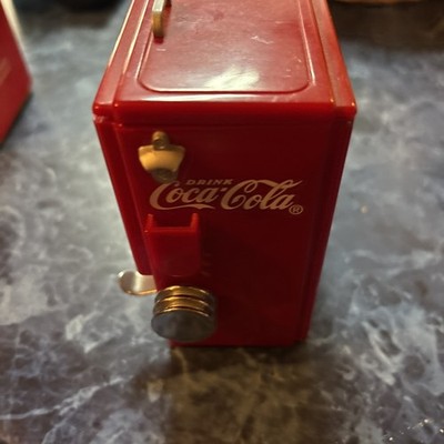 Vintage 1995 Coca Cola Toothpick Dispenser Holder Red Cooler Coke
