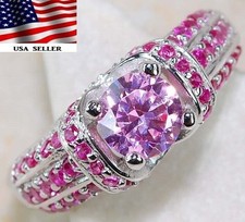 2CT Treated Pink Sapphire 925 Sterling Silver Ring Jewelry Sz 6 UB3-4