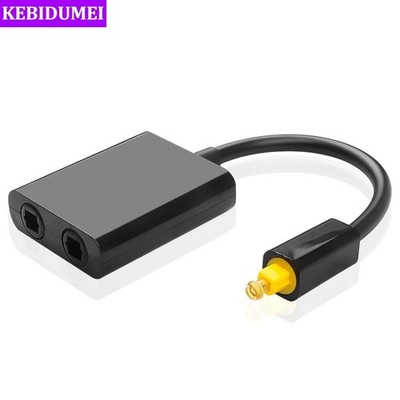Optical Toslink Digital Splitter Adapter 1 In 2 Out Dual Port Audio Cable Fiber