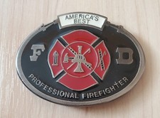 Vintage Professional Firefighter Belt Buckle America Best FD