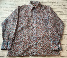 SKYR Mens Medium Hippie Disco Long Sleeve Shirt Flowers