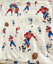 Discontinued Pottery Barn Kids Queen Flat Sheet FOOTBALL Players Sports Bedding