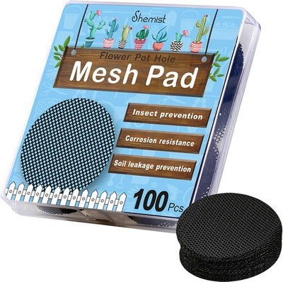 Plant Mesh Drainage Screens 100PCS 2-Inch Reusable Grid Mats Keep Soil in Pots