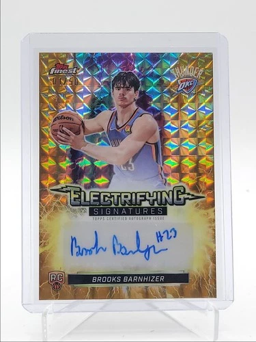 BROOKS BARNHIZER 2025-26 TOPPS FINEST ROOKIE GOLD GEOMETRIC RC AUTO /50 Q7018