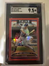 2006 Topps Chrome Joe Mauer - Red Refractor /90 - Minnesota Twins HOF SGC 9.5