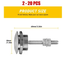 2-20X Bumper Release Quick Push Latch Bonnet Button Hood Pin Lock Clip Silver