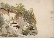 Antique Watercolour Painting - Sketch At Marlow Buckinghamshire - 19th Century