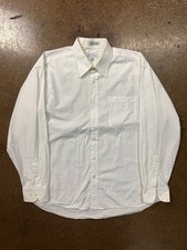 Vintage 90s Christian Dior Button Up Shirt Size 16 1/2 Mens XL White Collared