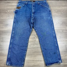 Wrangler Riggs Workwear Work Horse Jeans Carpenter Relaxed Fit Mens 42 x 32 Blue