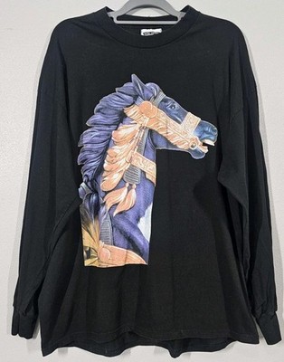 Vtg LEE World Class 1996 USPS Carousel Horse Stamps Longsleeve Tshirt Men Sz XXL