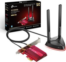 TP-Link WiFi 6 AX3000 PCIe Card (Archer TX3000E), Up to 2400Mbps, black 
