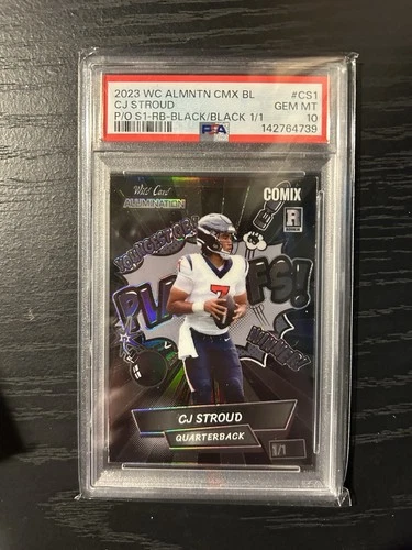 2023 wild card alumination Comix Cj Stroud Black 1/1 PSA 10