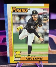 2025 Topps Series 1 Paul Skenes 1990 35th Anniversary Gold Cup -63 error Mis-cut