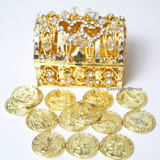 Arras De Boda Gold Wedding Ceromony Unity 13 Coin Set Box BRIDAL Hearts Chest