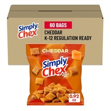 Simply Chex Snack Mix, Cheddar, 0.92 Ounce Pack of 60
