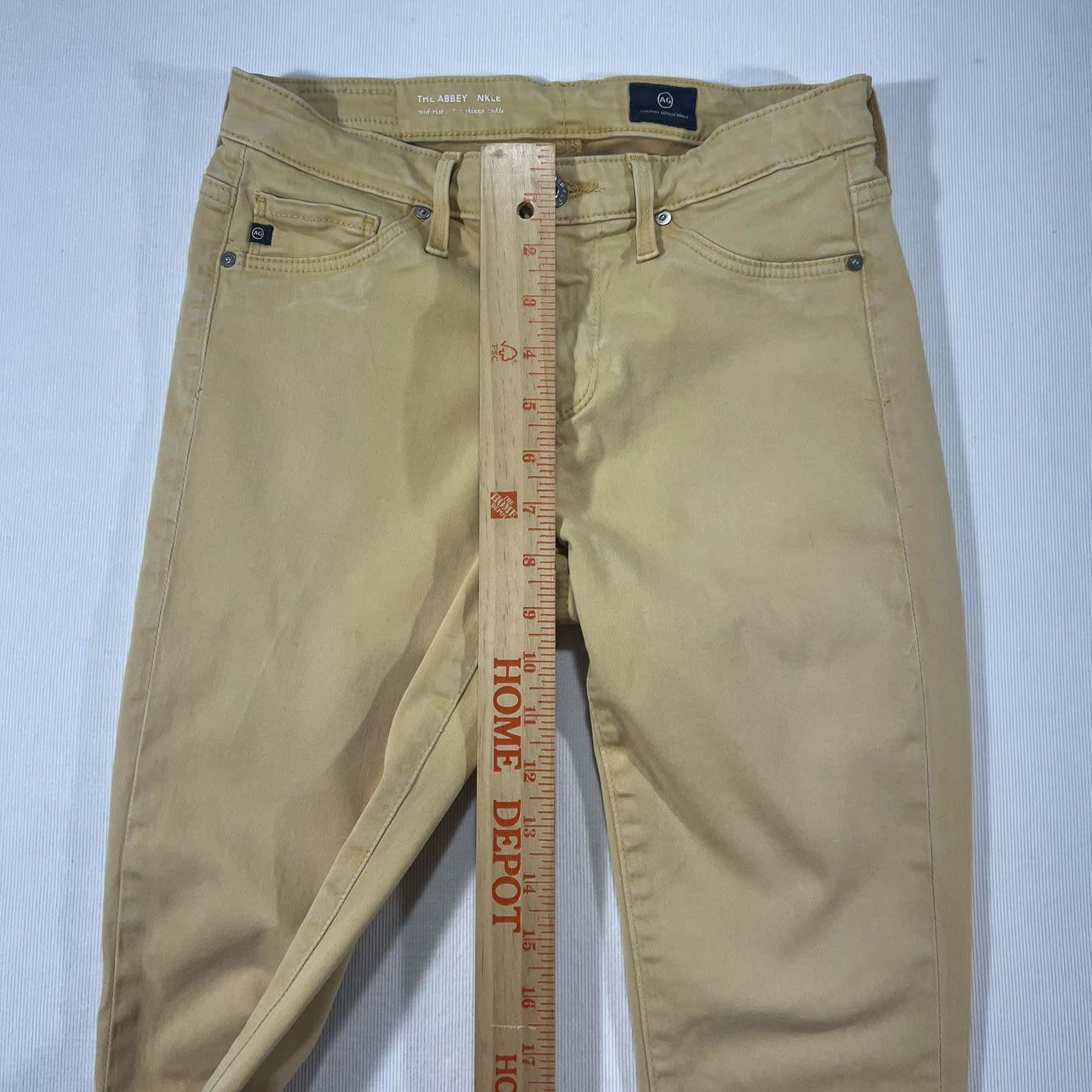 AG Adriano Goldschmied Abbey Ankle Skinny Jeans Womens 24R Gold Stretch thumbnail 3