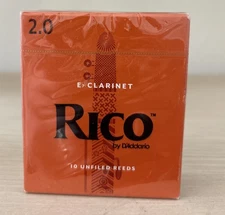D’Addario Woodwinds - Rico Eb Clarinet Reeds - Strength 2.0, 10-Pack