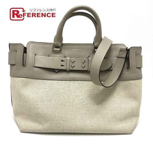 BURBERRY 4076673 Belt Bag Medium 2WAY Bag Handbag Canvas/Leather Beige Ladies
