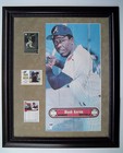 HANK AARON Signed Original 1972 Topps Poster #9 PSA/DNA & GA Framed w/ Stat Card