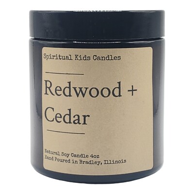 Redwood & Cedar Soy Candle 4oz 20-25 Hours  Essential Fragrant Oils 