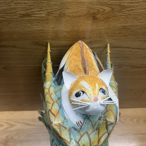 Dragon With Cat 3-D Metal Wall Decor Multi Color Unique Handcrafted India Vtg - Picture 3 of 23