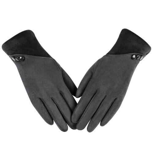 Womens Winter Warm Gloves With Sensitive Touch Screen Texting Large Gray - Picture 1 of 7