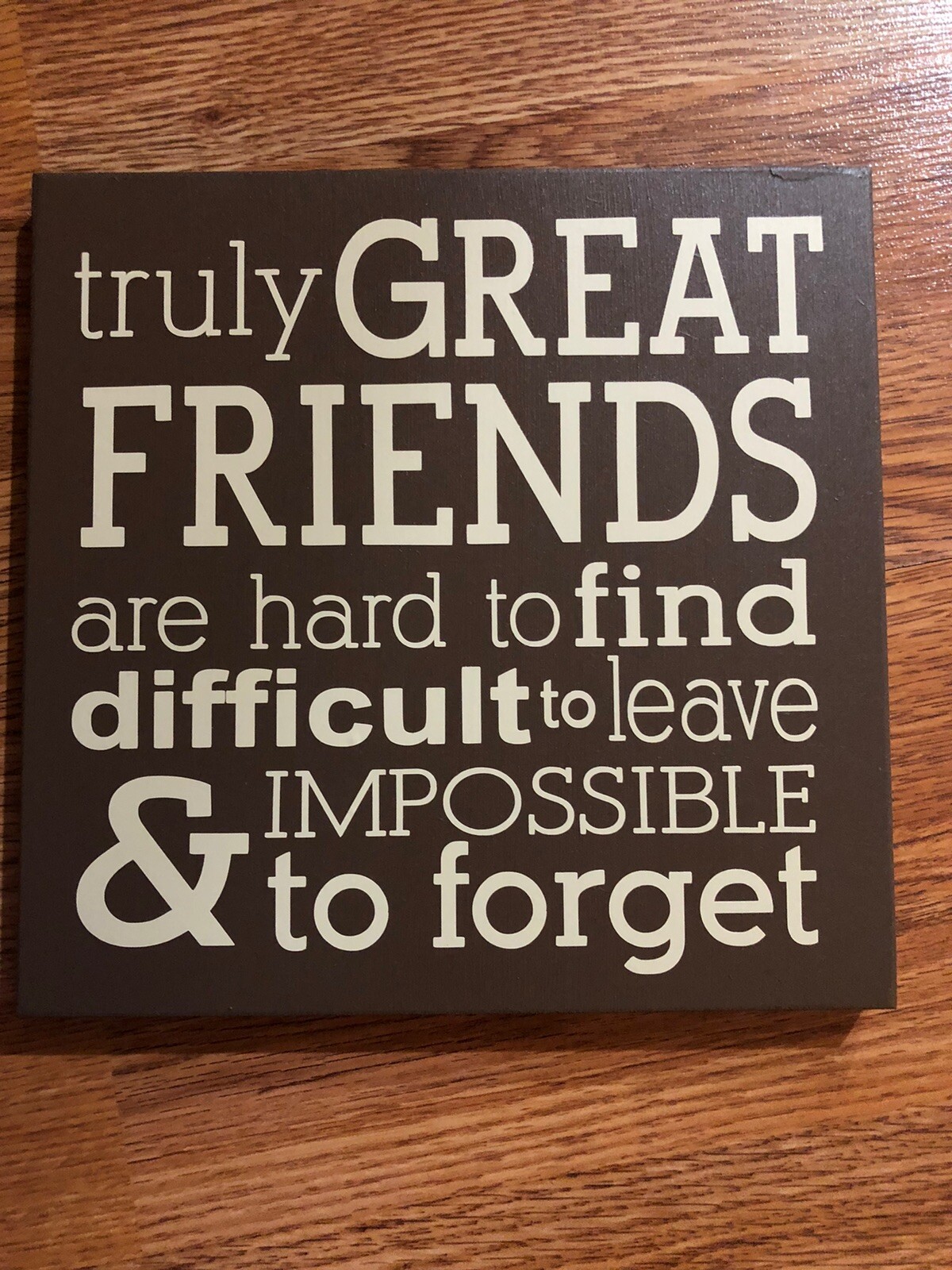 Chocolate Brown/Vanilla Lettering Square Wood Sign