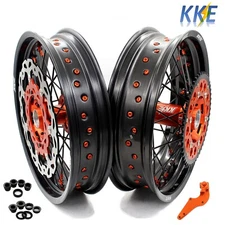 KKE 17" Supermoto Wheels Fit KTM EXC EXC-F SX SXF XCW XC XCF-W 125-530 2003-2025
