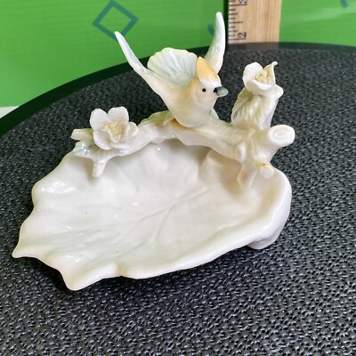 Ardalt Lenwile Cedar Waxwing Dish Leaf Fine China Verithin Vintage ￼￼