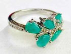 HSN Colleen Lopez Sterling Silver Sakota Emerald & White Zircon Ring Size 8 — photo 2