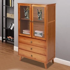 Bamboo Kitchen Buffet Hutch  Storage Cupboard Cabinet Server Sideboard w/ Drawer