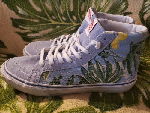 light blue floral vans