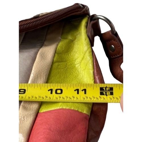 The SAK Leather Striped Patchwork Crossbody Purse Adjustable Strap 1103 - Picture 14 of 15